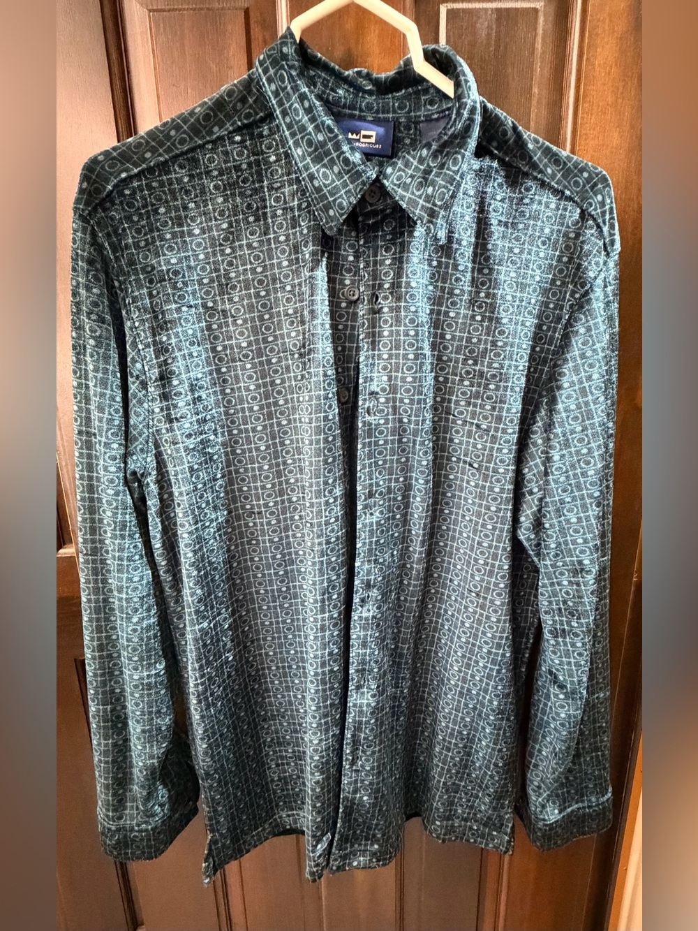 VTG 90s Wilke Rodriguez Textured Velvet Burnout Shirt